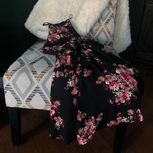 High neck floral dress